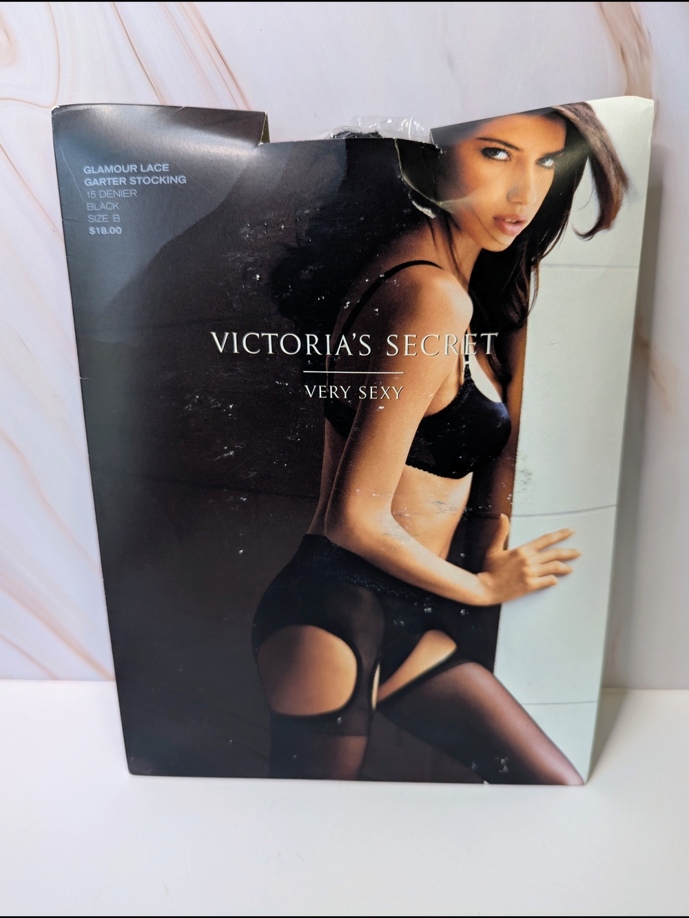 Victoria's Secret Very Sexy Glamour Lace Garter Stocking - Black